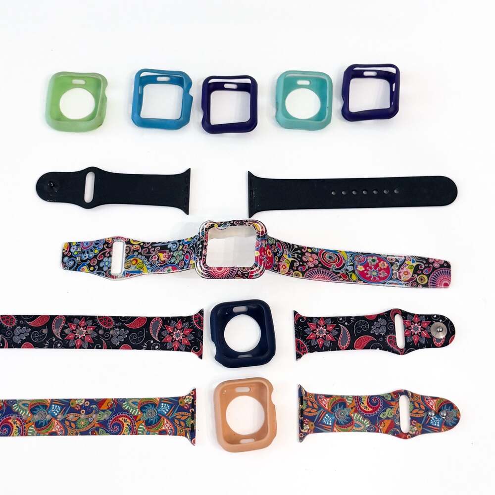 Large Collection of Silicone Apple Watch Bands and Protective Cases